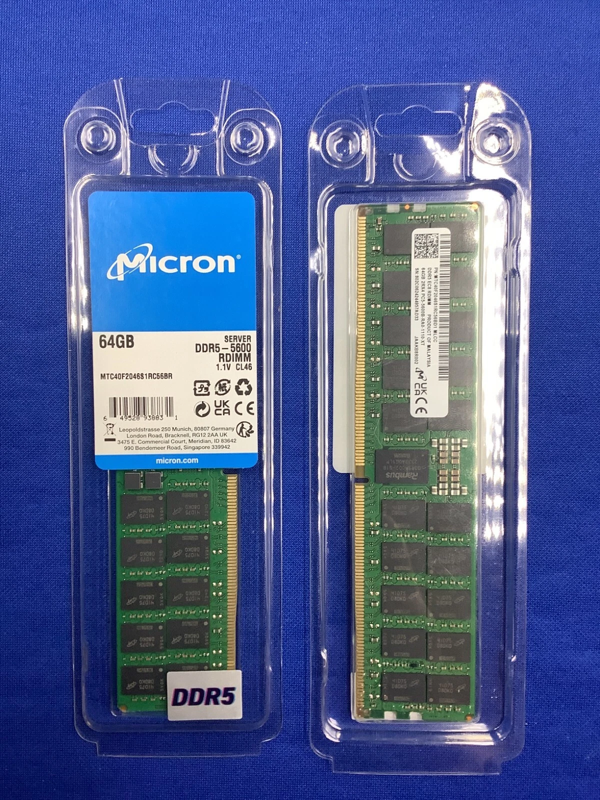 Micron MTC40F2046S1RC56BD1 DDR5 Server RAM 64GB (1x64GB) RDIMM 2RX4 PC5-5600B